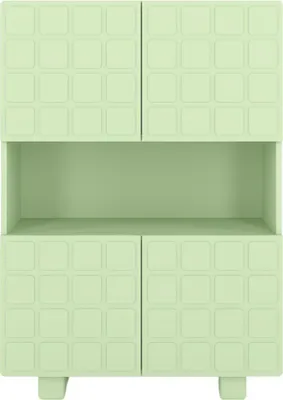 Produktbild von CUBO HIGH Kommode 3D mit dekoriert Front / 4 Türen / 85 x 120 cm / Grün