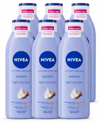 Imagen del producto de 6 x Leche corporal NIVEA para piel seca, con manteca de karité, 250 ml - Paquete ahorro - 6 unidades