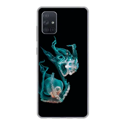 Produktbild von MuchoWow® Handyhülle Schutzhülle Hülle für Samsung Galaxy A71 Quallen - Meerestiere - Schwarz Silikon Softcase Handy Hülle - Kartenbesitzer