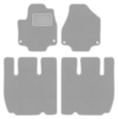 Image de Tapis de sol en moquette pour Chrysler Pacifica II 2017- (5 places) – jeu 4 pièces, gris, sur mesure – Wielganizator OSLO