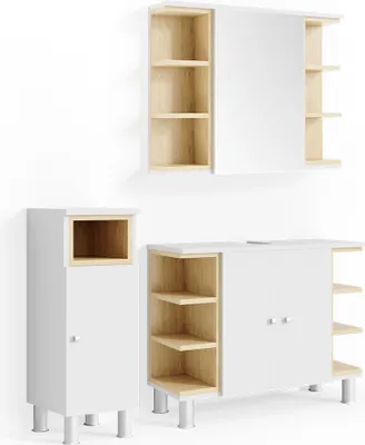 Produktbild von Badmöbel-Set Vicco Aquis Weiß 3 Teile, Model 36246