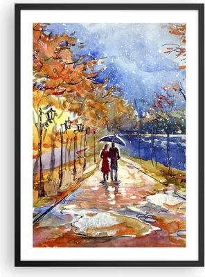 Produktbild von Gerahmtes Poster - Schwarzer Rahmen - Park Paar Baum - 50x70 cm - Wand Bild - Wanddeko - Wandbilder - Kunstposter - Wandposter - Bilderrahmen - Bilder - Kunstdruck - Wandbild - P2BPA50x70-3557