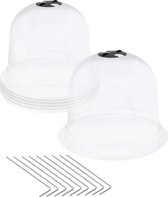 Immagine prodotto di Set di 6 mini-serre - Copertura in plastica con ancoraggio al suolo - Campana per la semina Ø 25 x 20 cm circa (2x3)