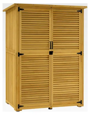 Produktbild von Gartenschrank aus Holz, kleines wetterfestes Gartenhaus, Gerätehaus für den Außenbereich, 59×127×168 cm