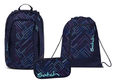 Produktbild von Satch Air Purple Laser Schulrucksack Set 3tlg.