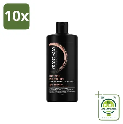 Productafbeelding van 10 x Syoss Keratin Diepverzorgende Shampoo - 440 ml - Grote verpakking - 10 stuks