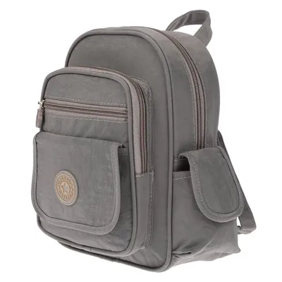 Produktbild von Mini Damen Rucksack Freizeit Reisen Outdoor Umhängetasche Nylon City Leicht Dunkelgrau