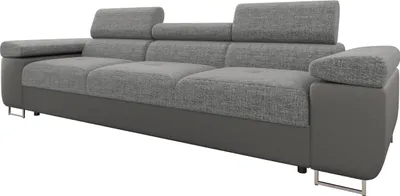 Produktbild von MIRJAN24 Sofa Torezio 3, Couch mit Einstellbare Kopfstützen,  3-Sitzer, Wohnzimmer, 263x102x70-90 cm (Farbe: Soft 029 + Lux 05)