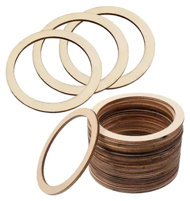 Produktbild von 100stücke Holzringe Für Traumfänger Runde Diy-kranzringe Zum Basteln Nähen Und Dekorieren Robuste Holzkreise Blumenreifen Für Heimwerkerprojekte