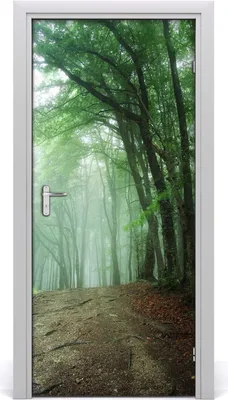 Produktbild von Tulup Türaufkleber 95x205 cm Dekorative Aufkleber Selbstklebend Wasserdichte Tapete Abnehmbar Schlafzimmer Wohnzimmer Wohnkultur - Nebel im Wald