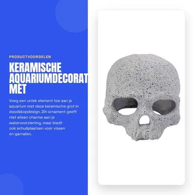 Productafbeelding van Keramische Aquariumdecoratie met Doodskoppatroon