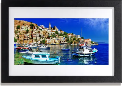 Produktbild von Bild 30x20 MDF-Rahmen Wandkunst Stadt Boot Sea Landschaft