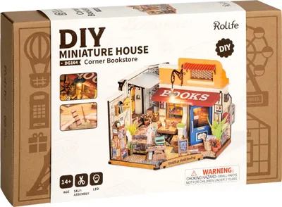 Immagine prodotto di Rolife 3D puzzle in legno fai da te Casa in miniatura 'Libreria d'angolo'