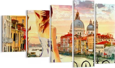 Produktbild von Bild auf Leinwand - Leinwandbild - Venedig Brücke Wasser - 100x60cm - Wand Bild - Wanddeko - Leinwanddruck - Bilder - Kunstdruck - Wanddekoration - Leinwand bilder - Wandkunst - EG100x60-3495