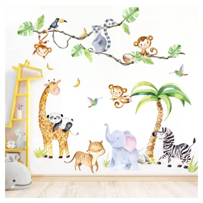Produktbild von Wandsticker-Set – Safari-Tiere – XL, 144 x 95 cm