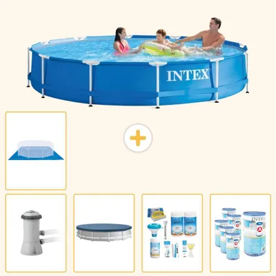 Productafbeelding van Framezwembad, rond - 366x76 cm - 6-delig - SCB15