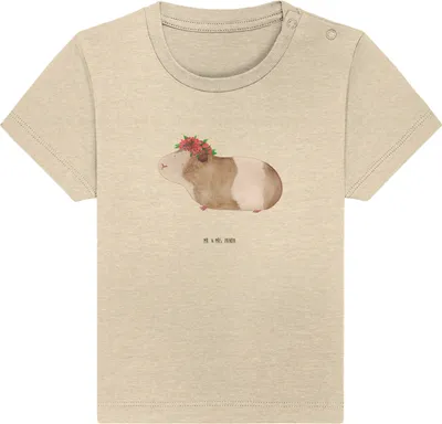 Produktbild von Mr. & Mrs. Panda  T-Shirt Meerschweinchen Weisheit 6. - 12. Monat - Natural Raw - Geschenk, Realität, Lustige Sprüche, Babyshirt, Baby Shirt, Kleinkind, Spruch, Öko