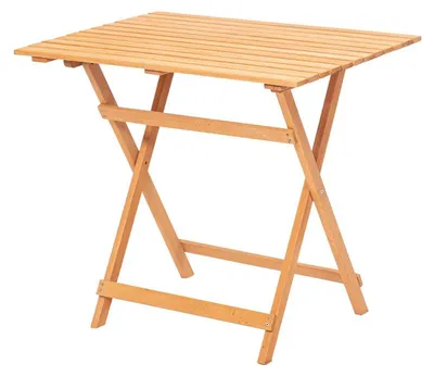 Image de Table de jardin en bois de hêtre marron 80 x 60 x 72 cm