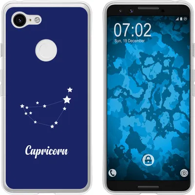Produktbild von PhoneNatic Case kompatibel mit Google Pixel 3 Silikon-Hülle SternzeichenCapricornus M7
