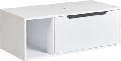 Obrázok produktu pre BELIANI Nástenná kúpeľňová skrinka biela MDP 80 x 40 cm s 2 policami s vopred pripravenými otvormi moderný štýl kúpeľňa