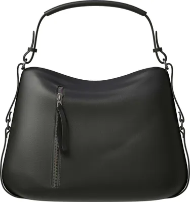 Produktbild von Damen Shopper Tasche groß Hobo Bag – vegane Leder Schultertasche mit Rucksackfunktion, 34x36x12 cm, geräumige Umhängetasche für Alltag & Büro Black