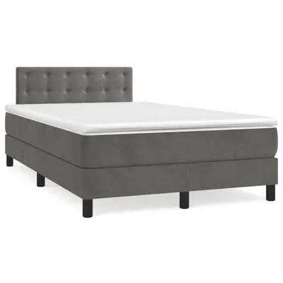 Produktbild von vidaXL Boxspringbett mit Matratze Dunkelgrau 120x190 cm Samt