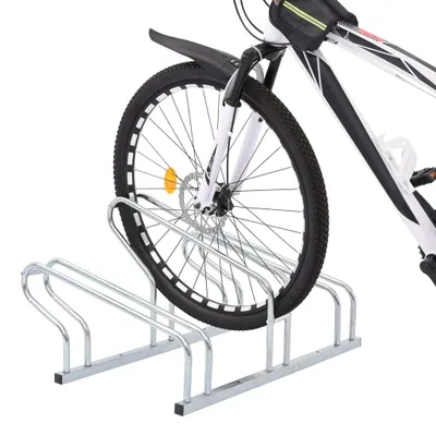 Immagine prodotto di Supporto per 3 Bici da Pavimento Autoportante Acciaio Zincato