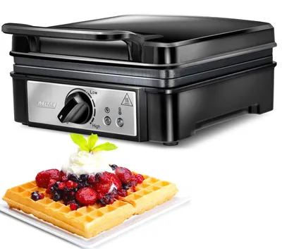 Waffeleisen für 2 dicke belgische Waffeln, 1400 W, schwarz