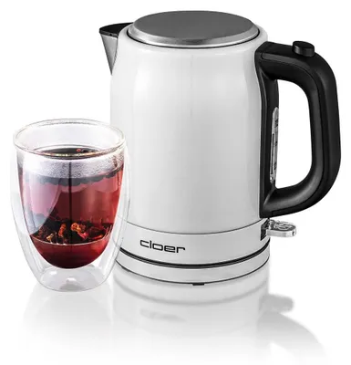Produktbild von Cloer 4511 Wasserkocher 1 l mit herausnehmbarem Kalkfilter, Wasserstandsanzeige, Überhitzungs- & Trockengehschutz, Silikon-Ausguss & 360°-Basis, weiß