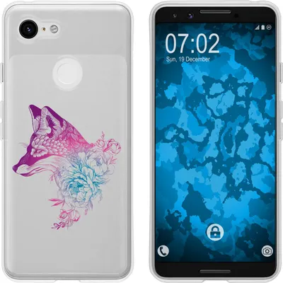 Produktbild von PhoneNatic Case kompatibel mit Google Pixel 3 Silikon-Hülle Floral Fuchs M1-6
