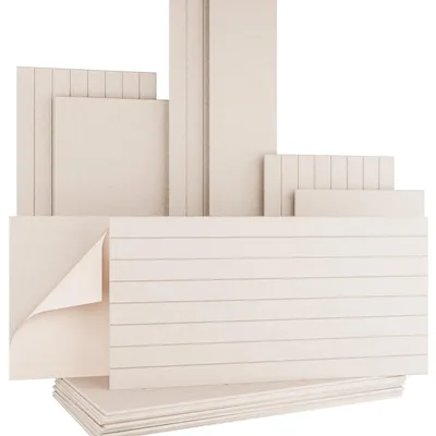 Produktbild von AKUSTIKO Felt Akustikpaneele selbstklebend Filz Wand- & Deckenplatten, schlichte Oberfläche & Lamellenstruktur Beige