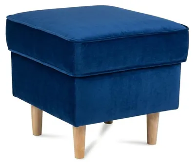 Produktbild von Blauer Textilhocker weicher quadratischer Fußhocker Ottomane Wohnzimmermöbel