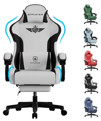 Gaming-Stuhl, ergonomisch, Stoff, Lendenstütze, 150 kg, Grau