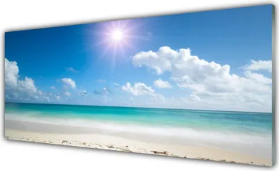 Produktbild von Glasbilder 125x50 Wandbild Druck auf Glas Meer Strand Sonne Landschaft
