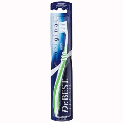 Obrázek produktu pro Zubní kartáček Dr. BEST Original s krátkou hlavicí pro střední čištění 6 ks