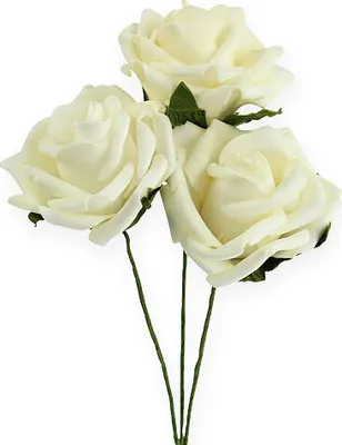 Produktbild von Foam-Rose Ø6cm Creme 27St - Künstliche Deko-Blumen für Hochzeit, Taufe, Jubiläum & Trauerfeier, 27 Stück