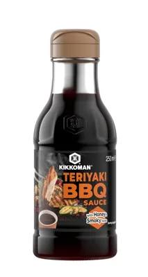 Zdjęcie produktu dla Sos BBQ Teriyaki Kikkoman z miodem i nutą wędzoną, butelka 250 ml