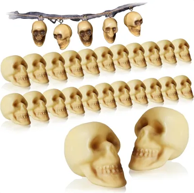 Imagen del producto de Cráneos decorativos - Set de 24 - Cráneos para decoración de Halloween