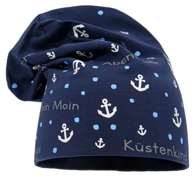 Produktbild von Leoberg Kinder Beanie Mütze Mädchen Jungen - Uni Kinderbeanie in 103111-Blau-47