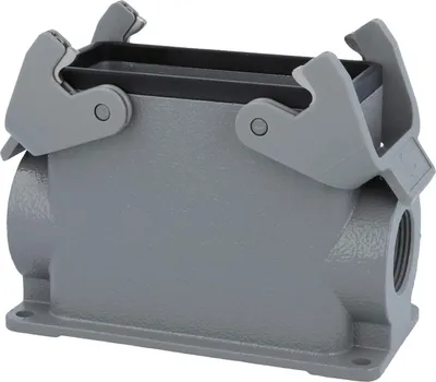 Produktbild von HARTING Han 16B Sockelgehäuse hoch, 2xM25 seitlicher Kabelabgang, mit 2 Querbügeln Verschraubung M25 Klemmbereich 9,0mm