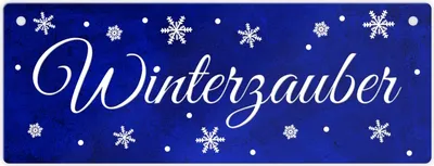 Produktbild von Winter Metallschild in blau zum Thema Winter
