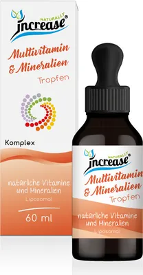 Produktbild von Liposomale Multivitamin & Mineralien Tropfen hochdosiert - (30.000mg pro Packung) 1000mg Multivitamin & Mineralien pro Tagesdosis  -Wertvolle Vitamine