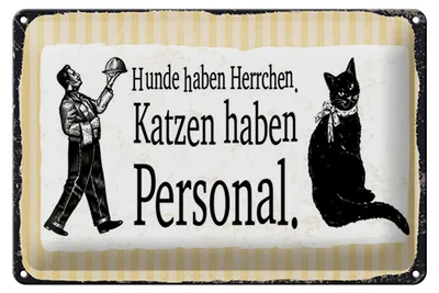 Produktbild von Blechschild Spruch 12x18 cm Katzenpersonal Schild