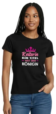 Produktbild von Spreadshirt Reiterin Ein Titel Weit Über Königin Frauen T-Shirt, L, Schwarz