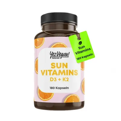 Produktbild von Vitamin D3 K2 Omega 3 - 5000 IE hochdosiert - 180 Depot-Kapseln (2,5 Jahre Vorrat) Vitamin D