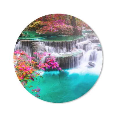 Produktbild von MuchoWow® Mauspad Mousepad Wasserfall - Sonne - Bäume - Regenbogen - Natur 20x20 cm - Mousepads - Maus Mat - Pad - Mausunterlage - Schreibtischmatte