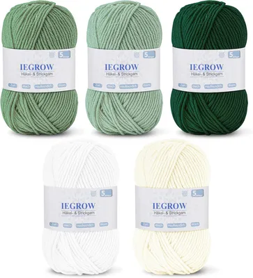 Zdjęcie produktu dla Przędza akrylowa do robótek na drutach i szydełku, 50 g x 5 kolorów, grubość 2,5 mm