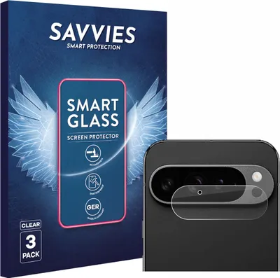 Produktbild von 3x Savvies Schutzglas Folie für Google Pixel 9 Pro XL (NUR Kameraschutz) 9H Panzer Schutzfolie Glas Displayschutz klar transparent