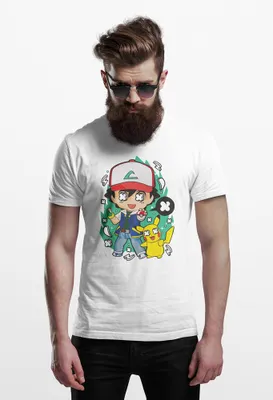 Produktbild von D&B Férfi Uni Polo  PC00023 Pokemon Weiß-Größe M