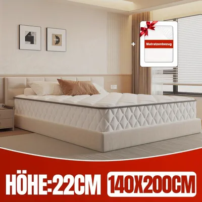 Image de Matelas - Matelas à ressorts ensachés - Matelas orthopédique - Matelas pour couple - Matelas à 7 zones - 140x200 cm